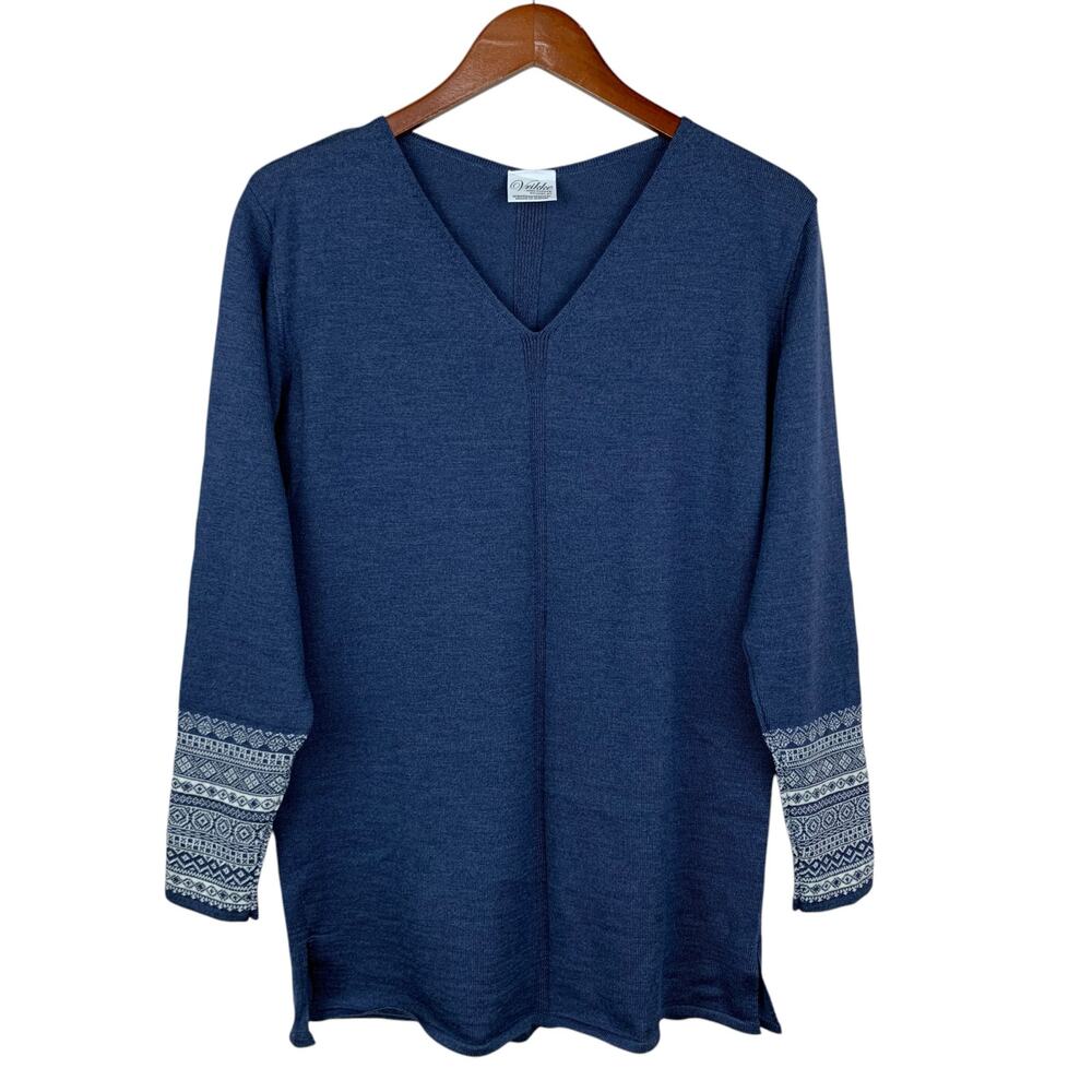 Vrikke Sweater Tunic Blue Merino Wool Women's S